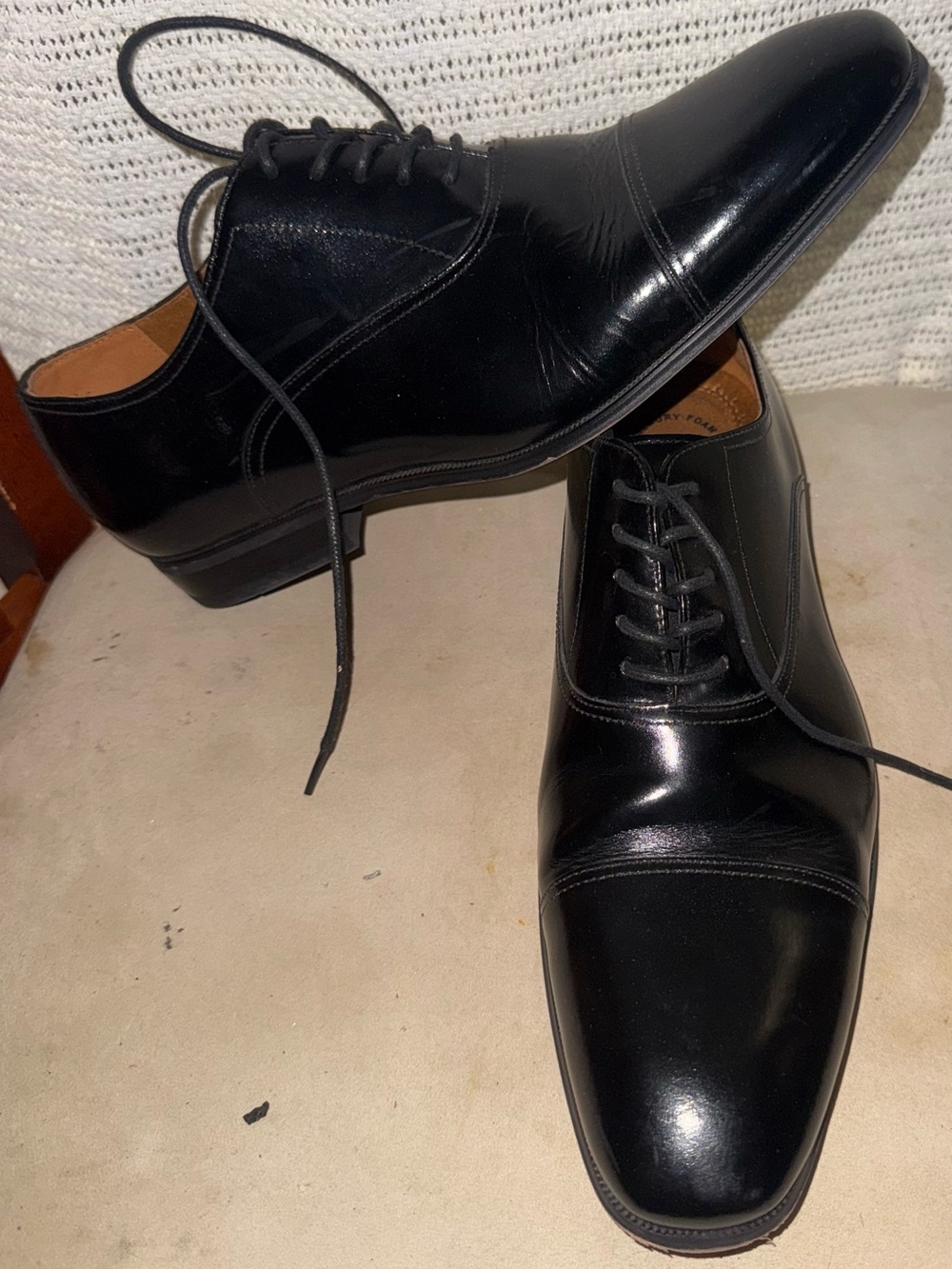 Classic Black Cap-Toe Men's Dress Shoes